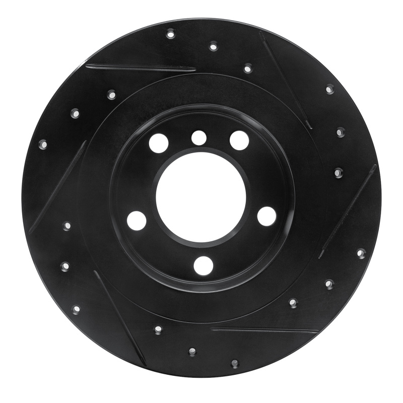 Mini Cooper Paceman Brake Rotor (1) - Rear Left - R1 Concepts - Drilled & Slotted - Black - `13-`16